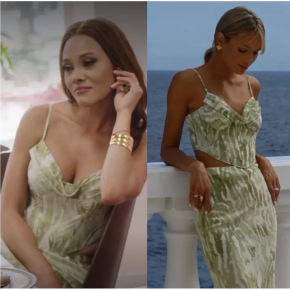 YELLOW THE LABEL CHLOROPHYLL CORSET TOP SAGE Size Small - Picture 5 of 11